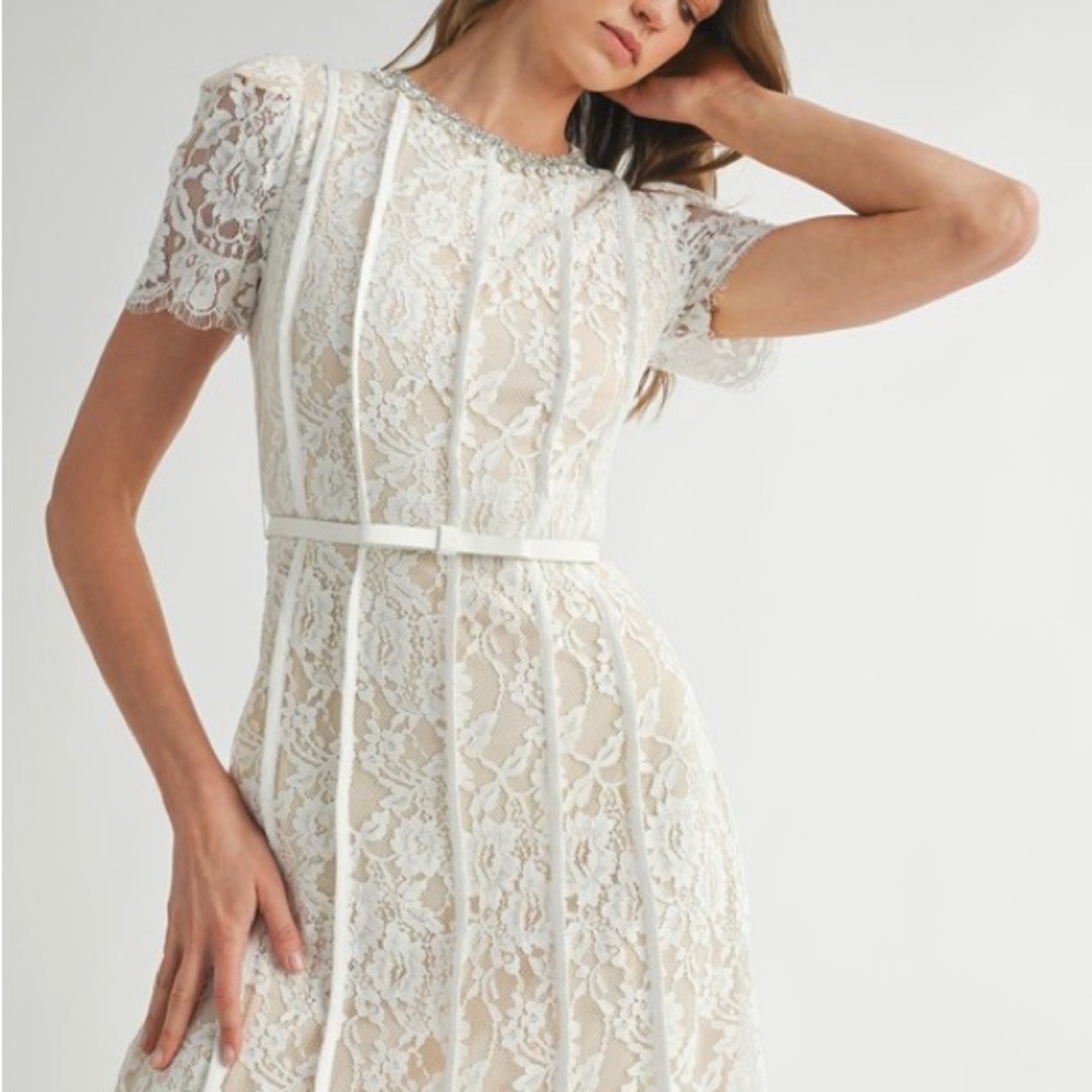 Elegant Lace White Dress